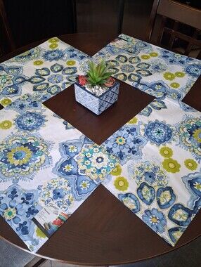FIESTA La Vida/cool Paisley Fabric Placemats- Lot Of 4